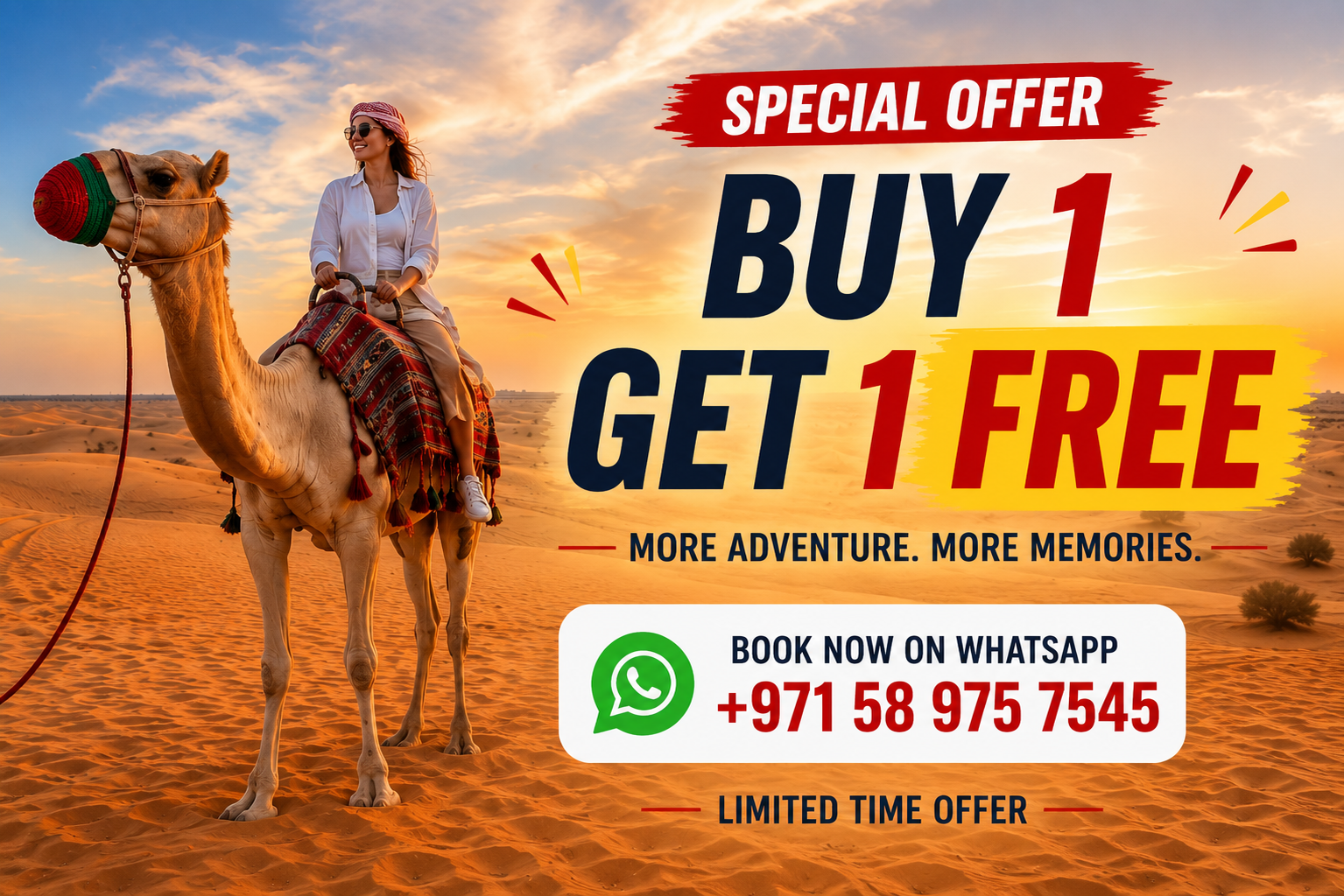 Dubai camel riding special offer